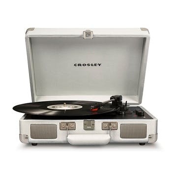 Cruiser Deluxe Plus Portable Turntable, White Sand