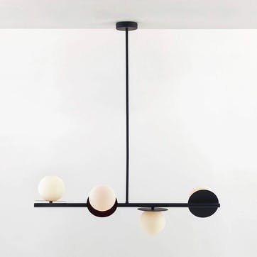 Disk Opal Pendant Light H108cm, Charcoal