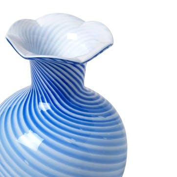 Mella Vase H30cm, Blue & White