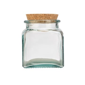 Recycled Glass Storage Jar, 1.1L, Clear