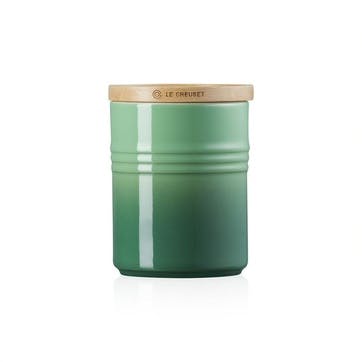 Stoneware Medium Storage Jar , Bamboo Green