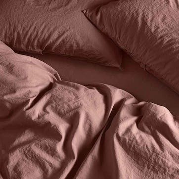 Relaxed Cotton Double Duvet Cover, Rust