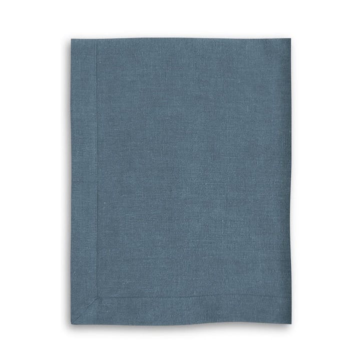 Mitered Hem Tablecloth, Parisian Blue, 160 x 375cm