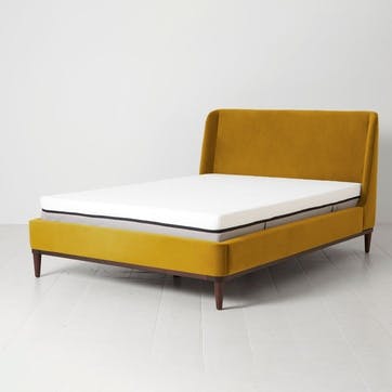 Bed 01 Velvet Double Frame, Mustard