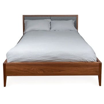 Lars King Size Bed  , Grey and Walnut