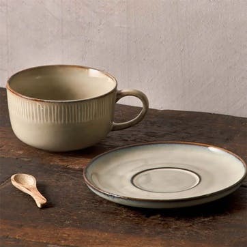 Malia Cup & Saucer, Cream