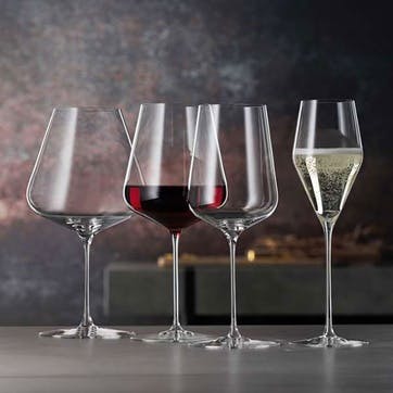 Definition Set of 2 Burgundy Red Wine Glasses 960ml, Clear