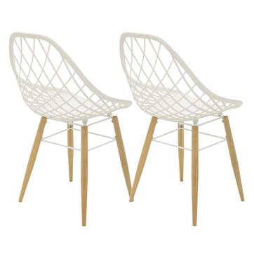 Philo Set of 2 Chairs, White