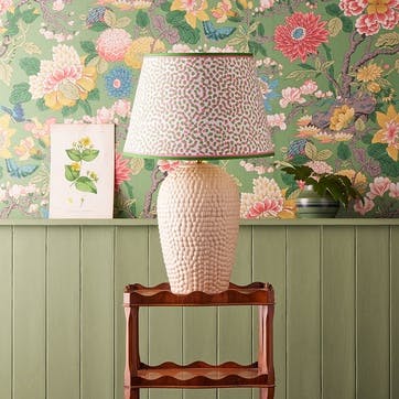 Empire Straight Shade Polka Dot Paper By GP & J Baker 30cm, Pink/Green