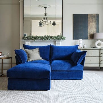 Model 06 2 Seater Sofa With Chaise, Navy