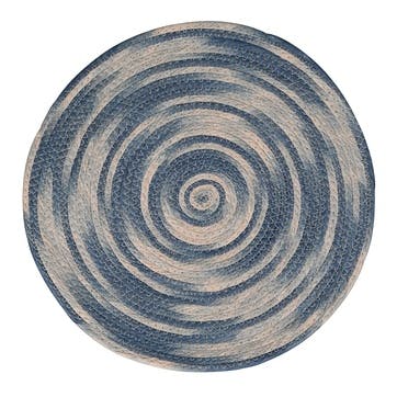 Tie Dye Set of 4 Placemats D39cm, Blue