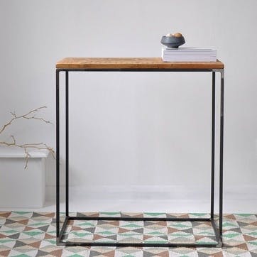 Oxford Wood And Steel Console Table - 72 x 65cm,; Natural