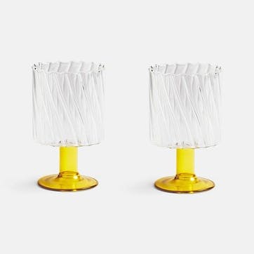 Twirl Set Of 2 Glasses, 250ml, Yellow