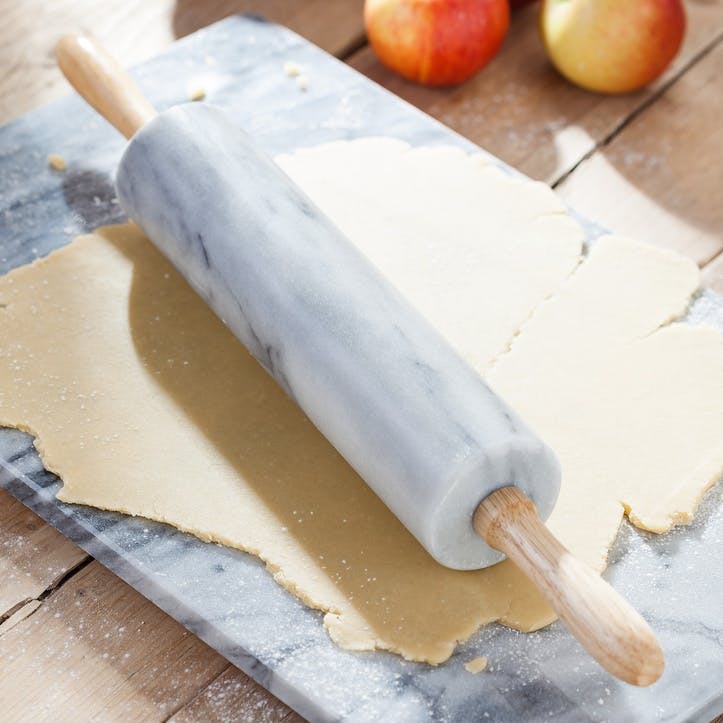 Marble Rolling Pin & Wooden Stand