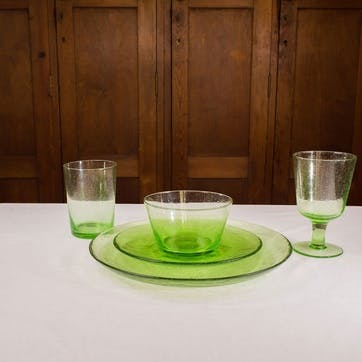 Recycled Set of 4 Glass Bowls D11.5cm, Malachite Green