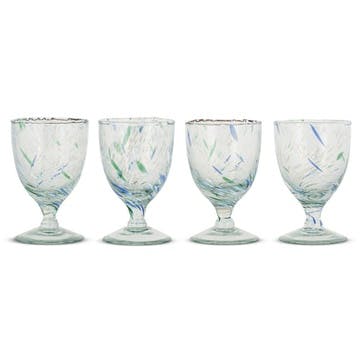 Taja Set of 4 Glasses 190ml, Sea Blue