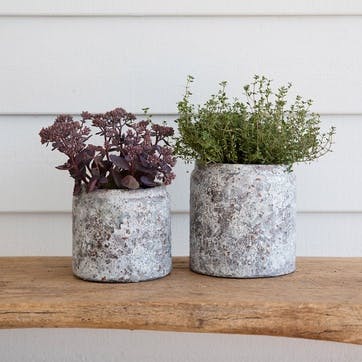 Plant pot, H11.5cm, Garden Trading Company, Withington, mottled blue / grey tones