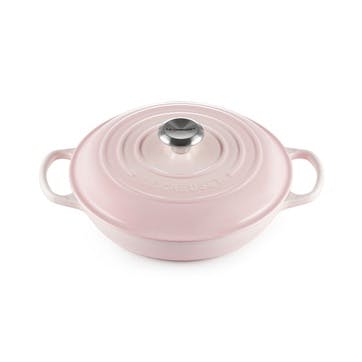 Cast Iron Shallow Casserole Dish 30cm, Shell Pink