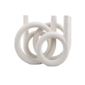 Rings Candle Holder H14.5cm, Ivory