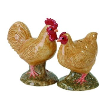 Buff Orpington Salt & Pepper Shakers H10.5cm Orange