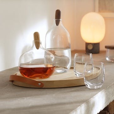 Float Decanter with Oak Stopper 1.3L, Clear