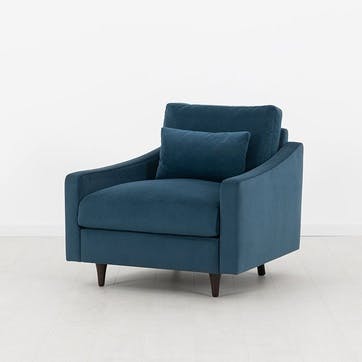 Model 07 Velvet Armchair, Teal