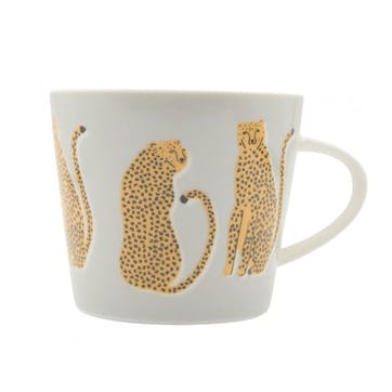 Lionel Leopard Mug, 380ml, Grey