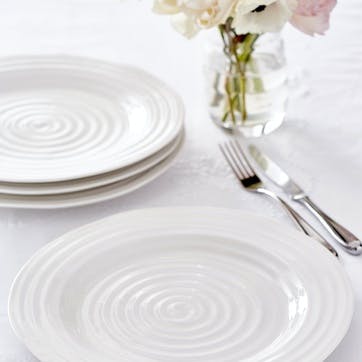 Ceramics Set of 4 Tea Plates, D15cm, White