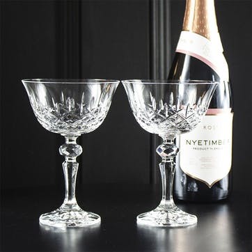 London Set of 2 Champagne Coupes 180ml, Clear