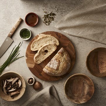 Chevron Round Chopping Board , Acacia