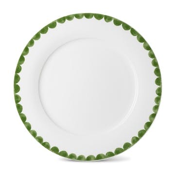 Scallop Dinner Plate D26cm, Green
