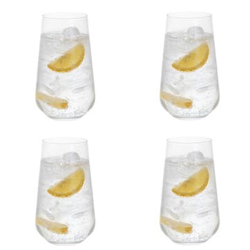 Cheers Set of 4 Highball Glasses 500ml, Clear