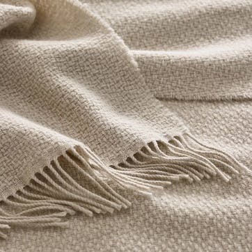 Chepstow Cashmere Blend Throw 140 x 200cm, Oat