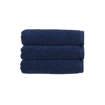 Honeycomb Pair of Bath Towels, Navy