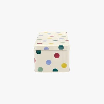 Polka Dot Long Deep Rectangular tin 24cm X 10cm X 7cm