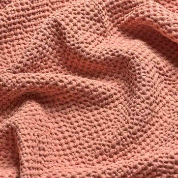 Waffle Cotton Throw 150 x 200cm, Pink Clay