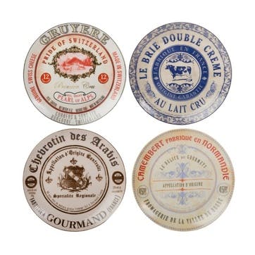 Gourmet Cheese Plate, Set Of 4