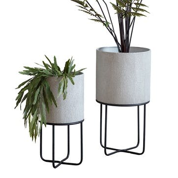 Camden Set of 2 Planters Small/Large, White
