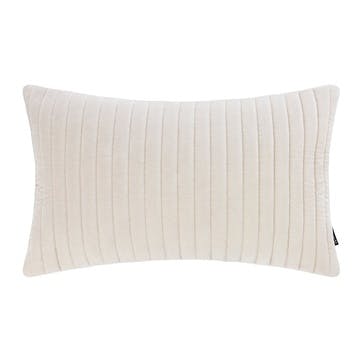 Retreat Velour Quilted Cushion 30 x 50cm Cream