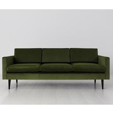 Model 01 3 Seater Velvet Sofa, Vine