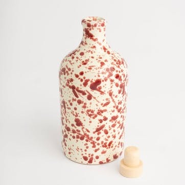 Splatter  Ceramic Bottle H18 x D8.5cm, Cranberry