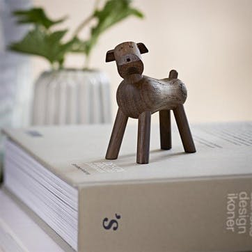 Dog Wooden Figurine, Smoked Oak