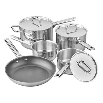 Performance Superior 5 Piece Cookware Set, Stainless Steel