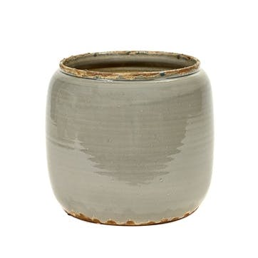 Glazed Costa Pot H26cm, Grey