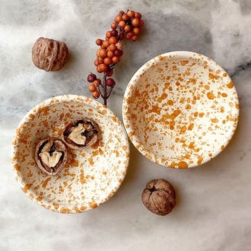 Splatter Nut Bowl D12cm, Burnt Orange