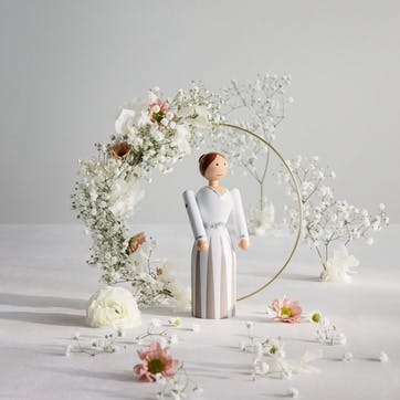 Bride Wooden Figurine H17cm, White