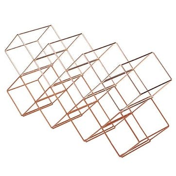 Stackable Copper Finish Wine Rack, 7 Bottles