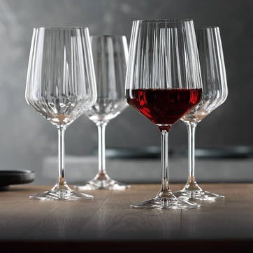 LifeStyle Set of 4 Red Wine Glasses 630ml, Clear