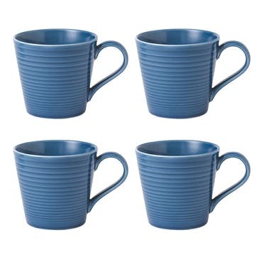 Gordon Ramsay Maze Set of 4 Mugs 400ml, Denim Blue