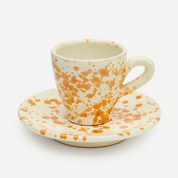 Splatter Espresso Cup & Saucer D6.5cm, Burnt Orange